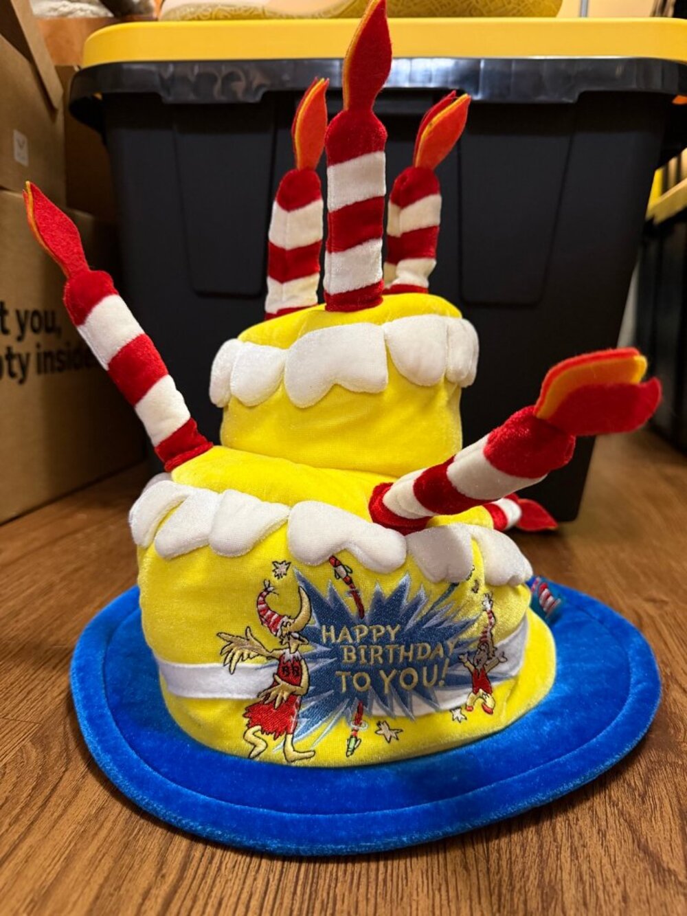 Elope Dr Seuss Happy Birthday Cake Hat Plush Costume